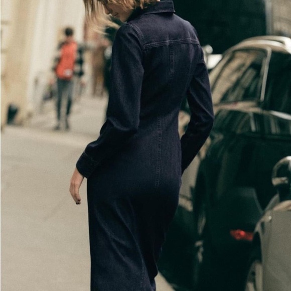 ZARA ~ DENIM SHIRTDRESS ZW COLLECTION - Picture 10 of 11